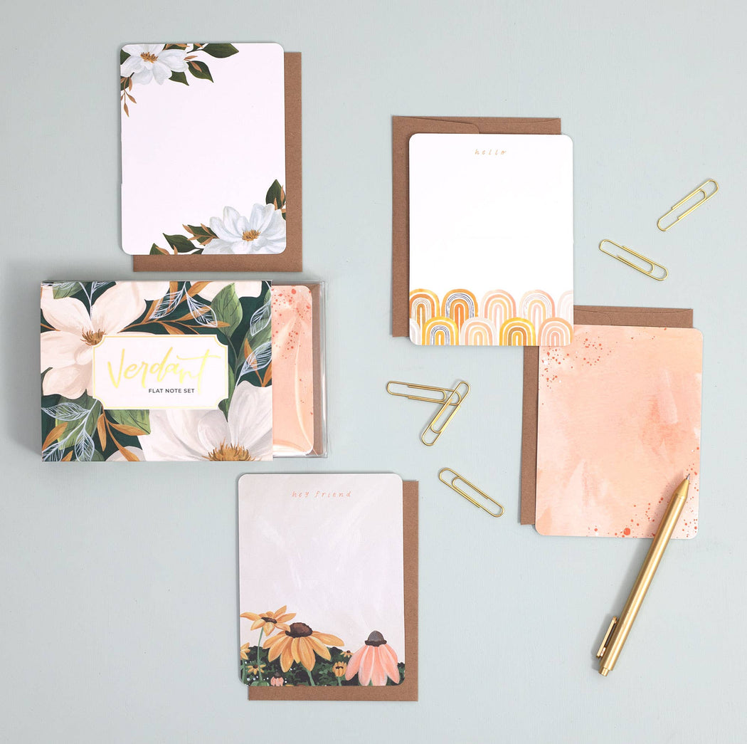 Verdant Flat Note Social Stationery Set