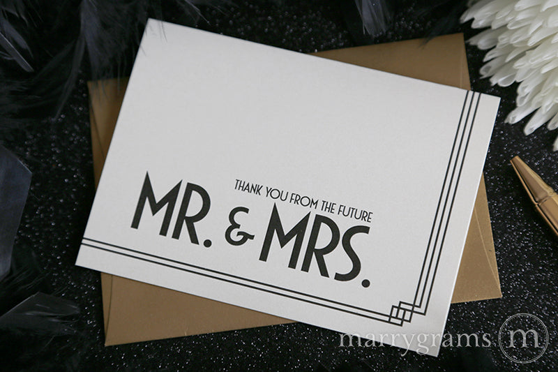 Thank You from the Future Mr. & Mrs. Cards Deco Style