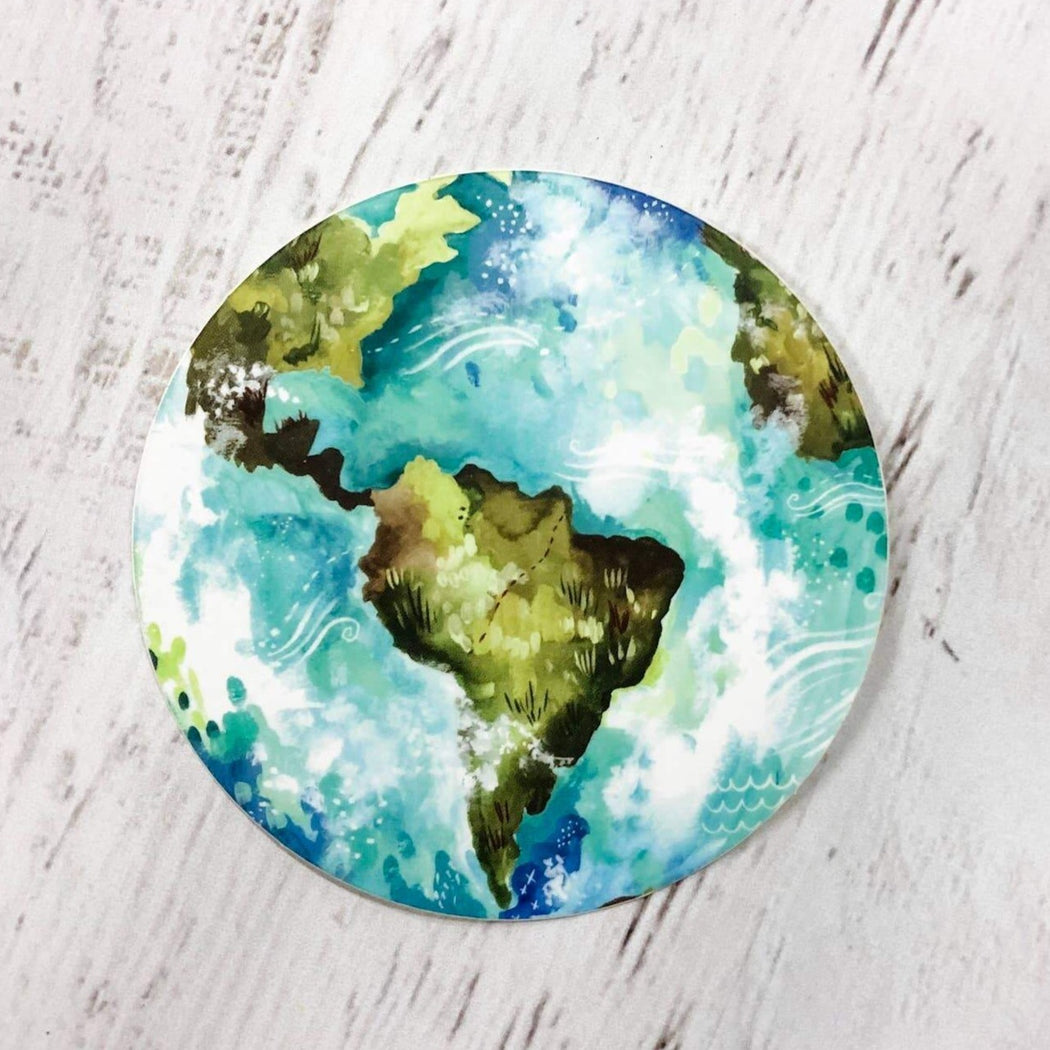 Earth Watercolor Vinyl Sticker