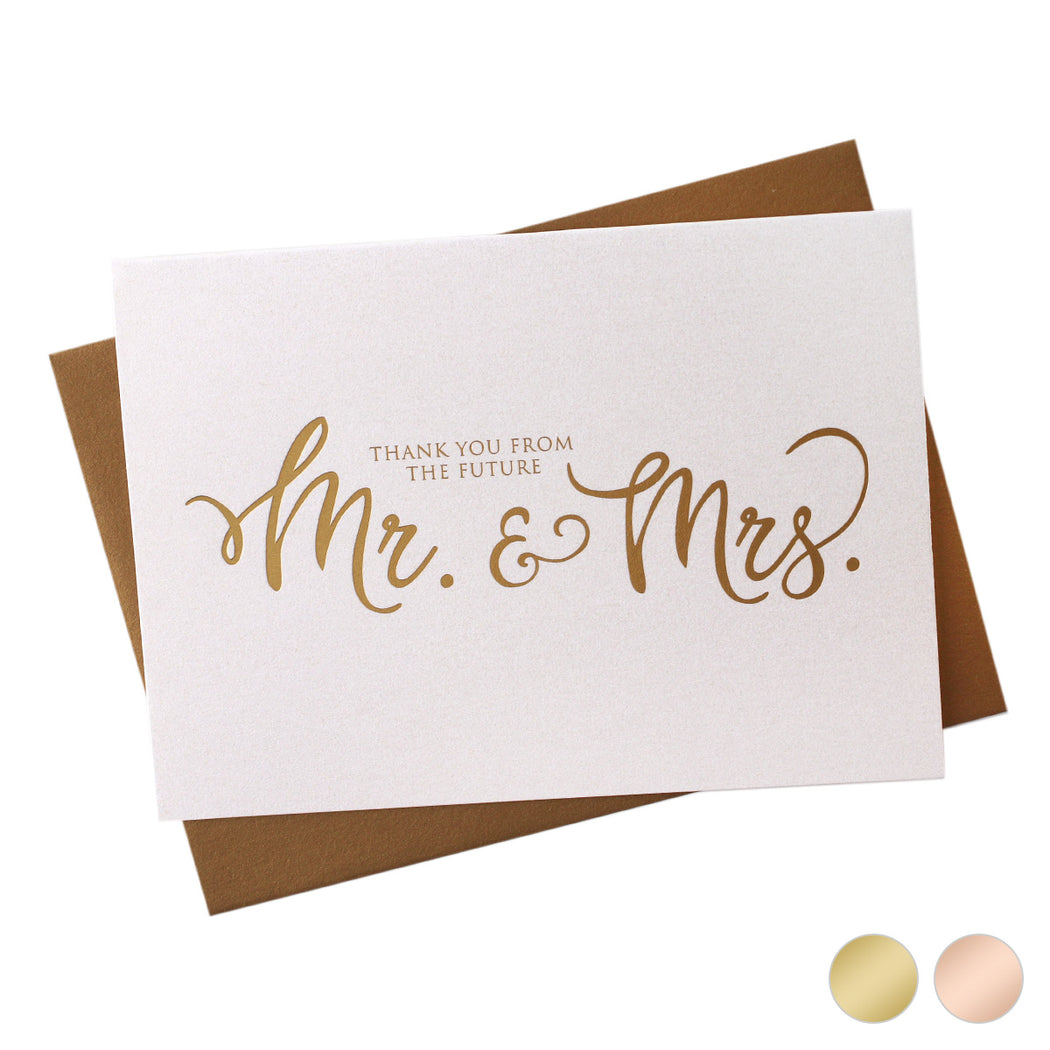 Gold Foil Future Mr. & Mrs. Thank You Cards