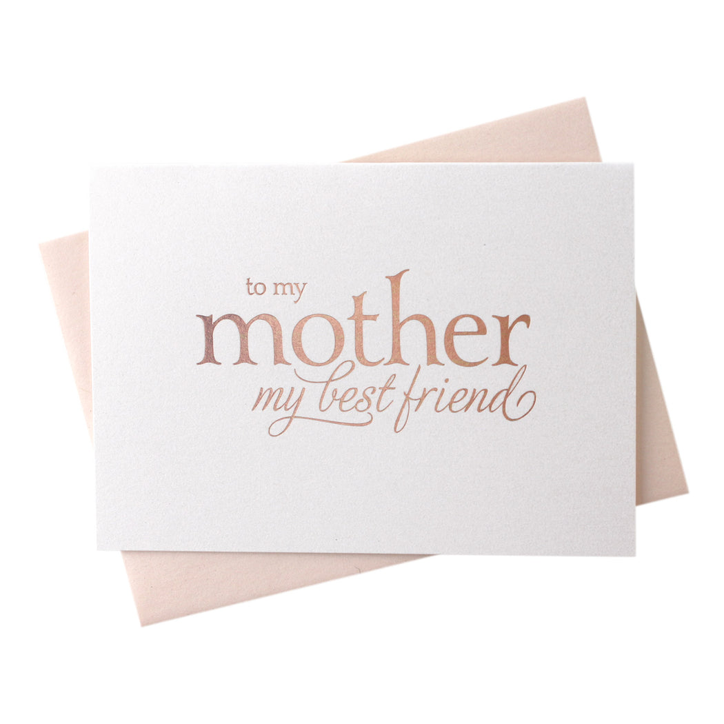rose Gold Foil Mother My Best Friend wedding day Card