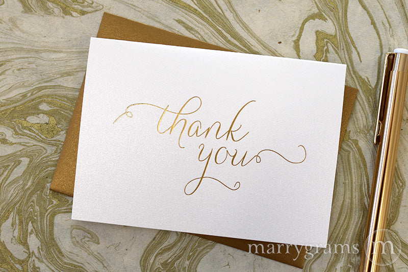 Gold Foil Simple Thank You Card Thin Style