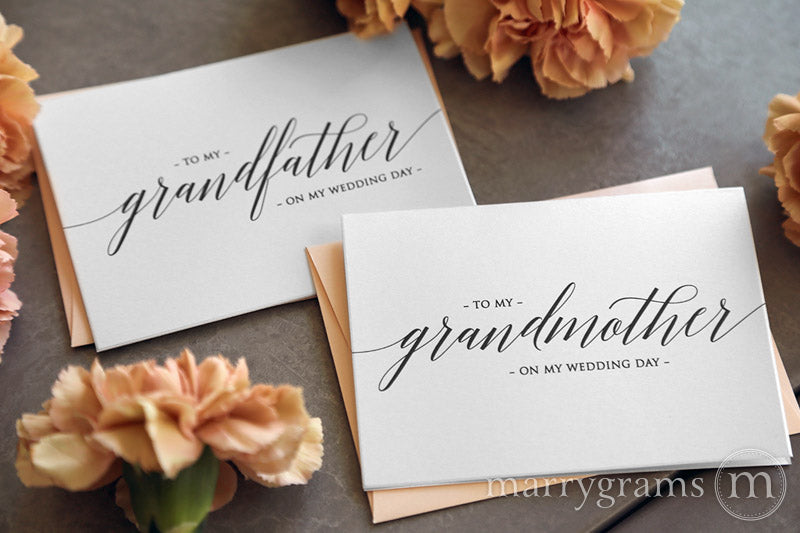 To My Family grandmother and grandfather Wedding Day Card Delicate Style
