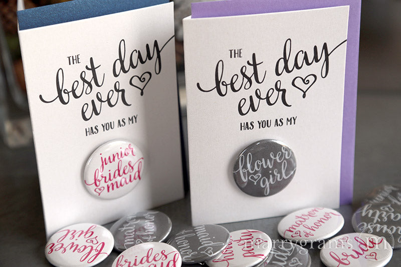 Best Day Ever Heart Style Button Cards