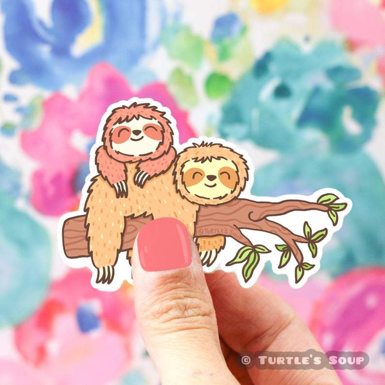 Lazy Sloths Vinyl Sticker