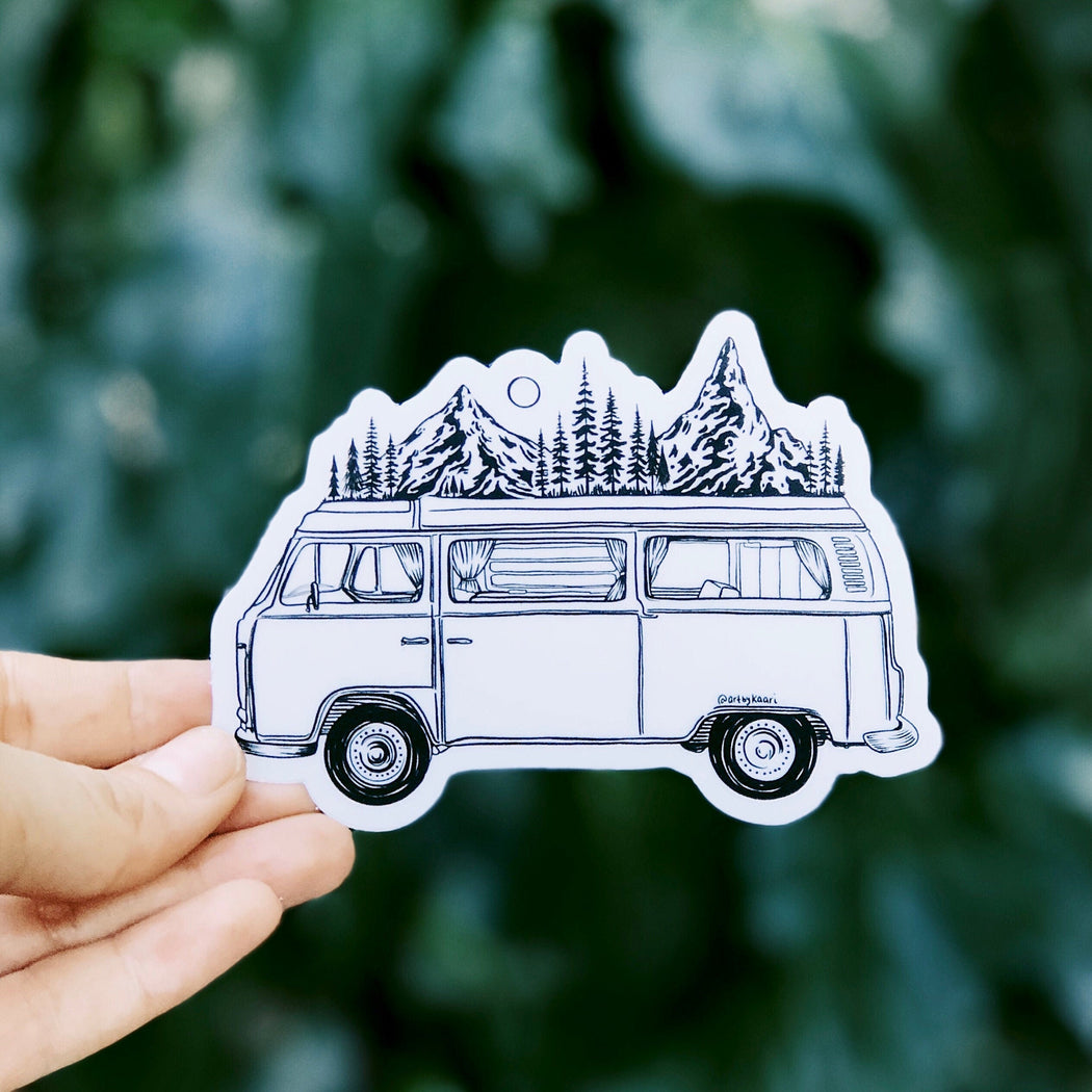 Mountains Van Vinyl Sticker