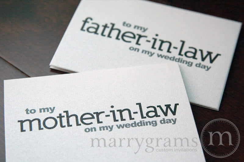 To My Family mother and father in law Wedding Day Card Block Style