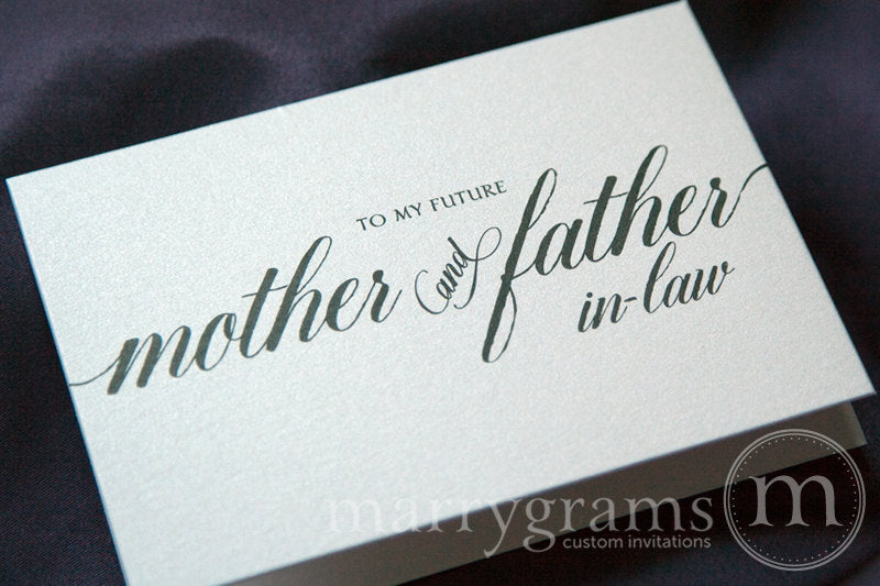 To My Family future in laws Wedding Day Card Calligraphy Style