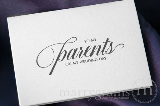 To My Family parents Wedding Day Card Calligraphy Style