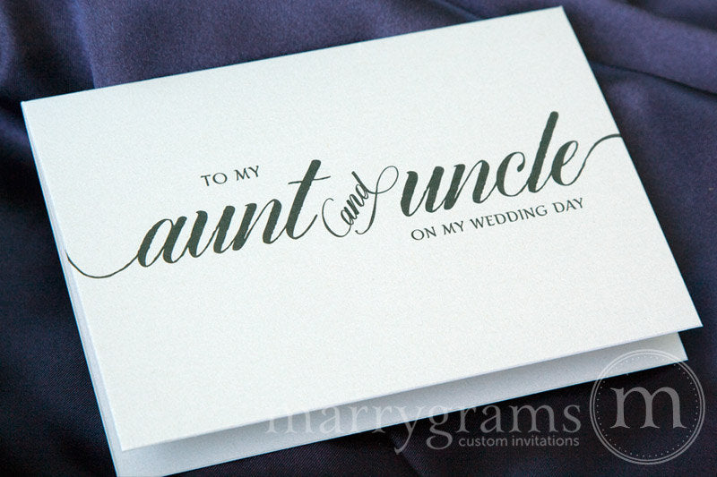 To My Family aunt and uncle Wedding Day Card Calligraphy Style