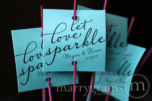Let Love Sparkle Wedding Sparkler Tags Diagonal Style