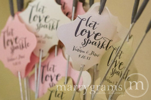 Let Love Sparkle Wedding Sparkler Tags Thick Style