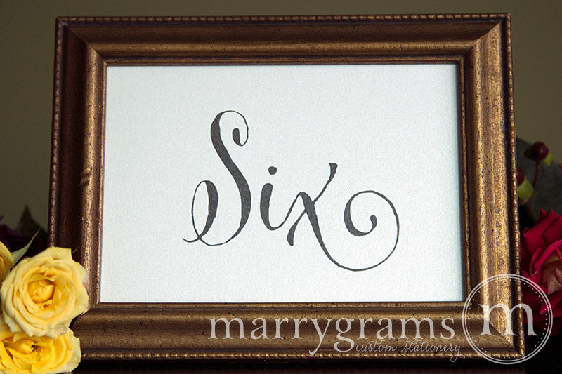 Wedding Table Number Signs Whimsical Style