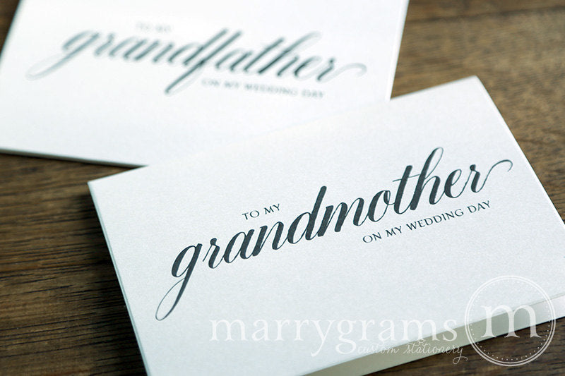 To My Family grandmother and grandfather Wedding Day Card Calligraphy Style