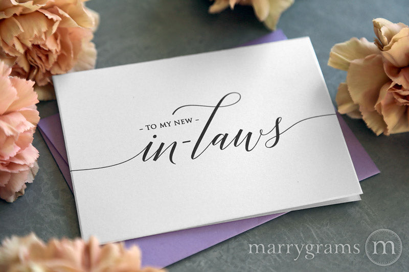 To My Family new in laws Wedding Day Card Delicate Style