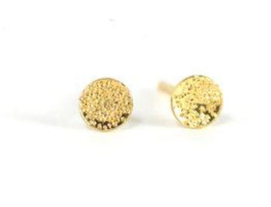 Diamond Dusted Medium Round Earrings yellow gold