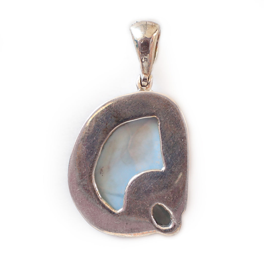 Large Larimar & Topaz Pendant