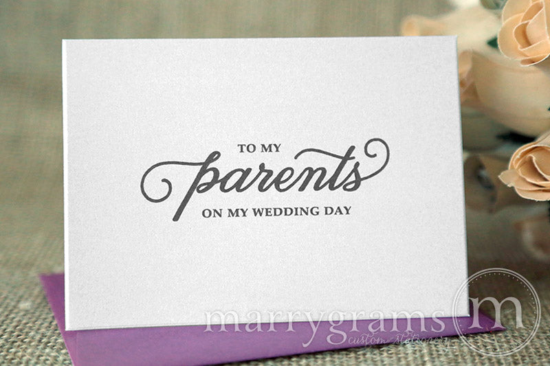 To My Family parents Wedding Day Card Curly Style
