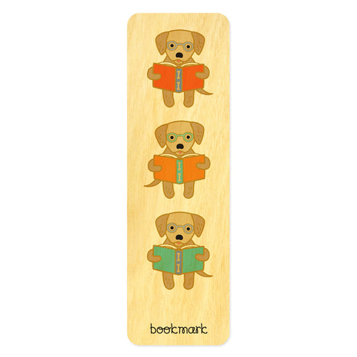 Wood Bookmark reading dog