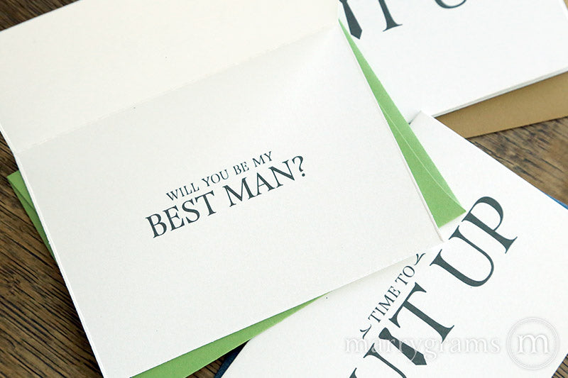 Suit Up Be My Groomsman Proposal Card