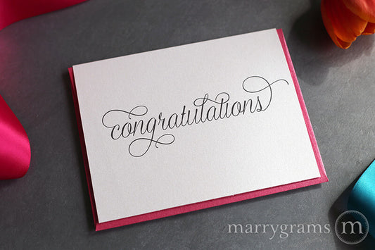 simple typography Congratulations Wedding & Engagement Card