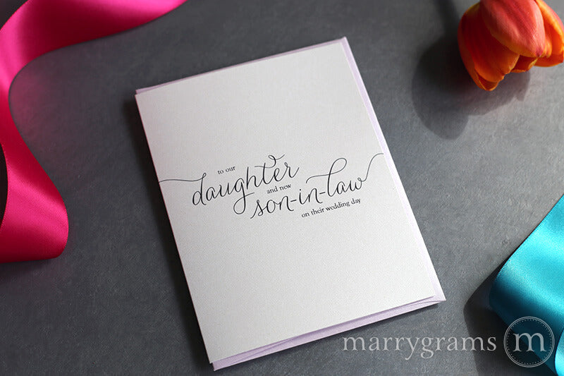 To Our Daughter & New Son-in-Law Wedding Day Card