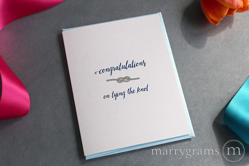 Tying the Knot Wedding Congratulations Card