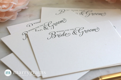 Wishes for the Bride & Groom advice Cards Script Style
