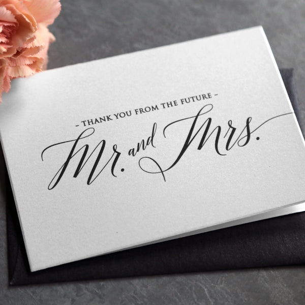 Bridal shower thank you cards, created custom with future mrs. names, bridal shower gift