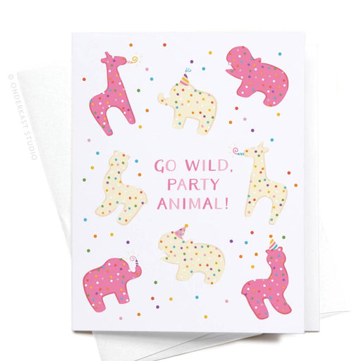 Go Wild Party Animal Frosted Cookies Birthday Card