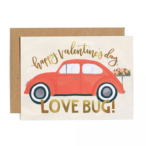 Love Bug Car Valentines Day Card