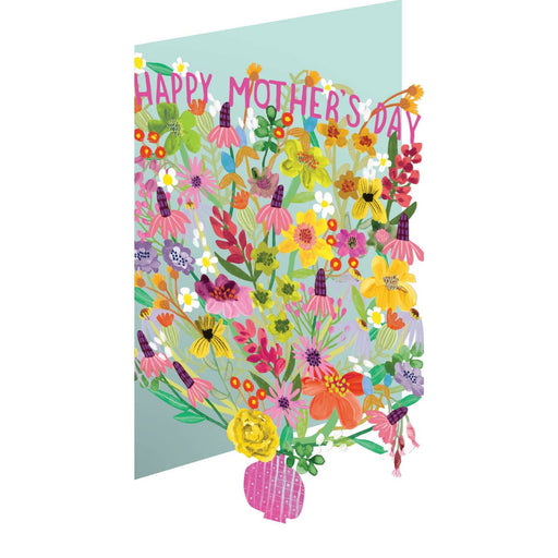 Bright Flowers Mothers Day Lasercut Card