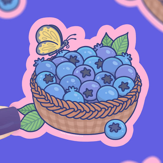 Blueberry Basket Vinyl Sticker