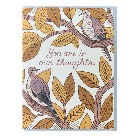 You Are in Our Thoughts Bird Leaf Card