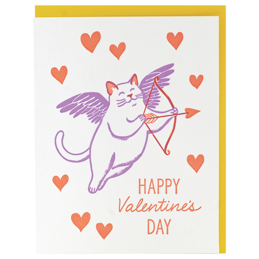 Cupid Cat Valentines Card