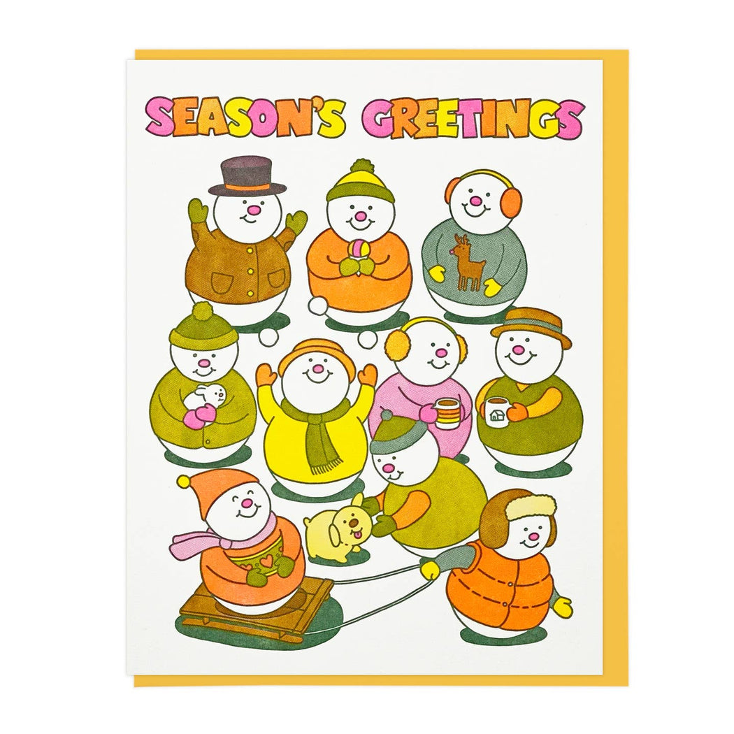 Seasons Greetings Snowman Card