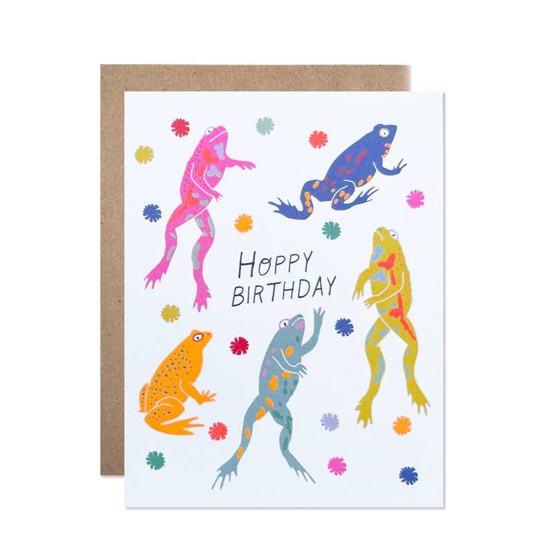 Hoppy Birthday Frogs Card