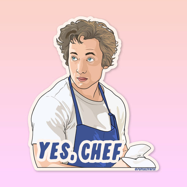 Yes Chef the Bear Vinyl Sticker