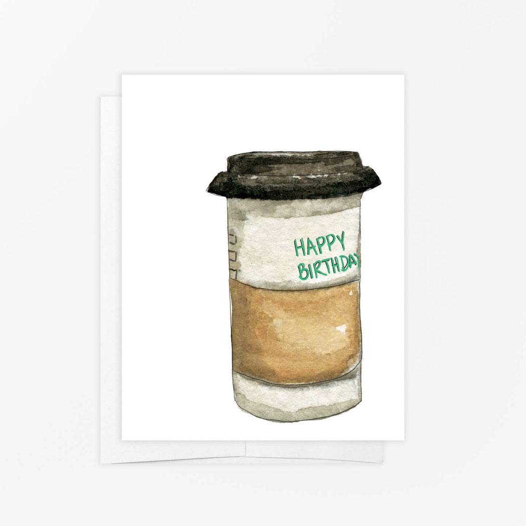 Coffee Cup Happy Birthday Card