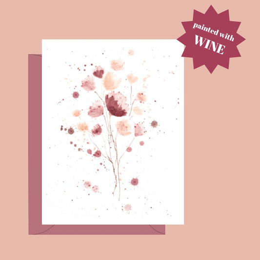 Wine Bouquet of Flowers Card