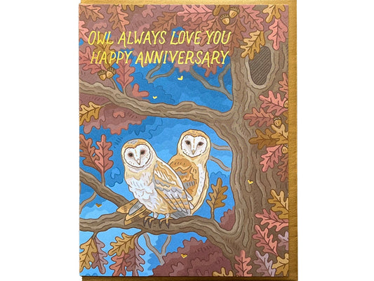Night Owl Always Love You Anniversary Card