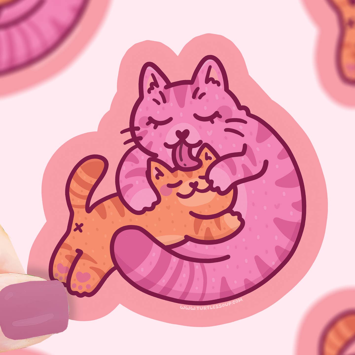 Mama Cat Lick Vinyl Sticker