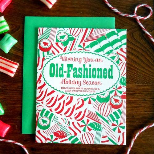 Old Fashioned Holiday Season Candies Card