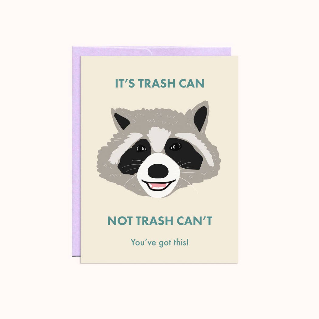 Raccoon Trash Can Not Cant Card