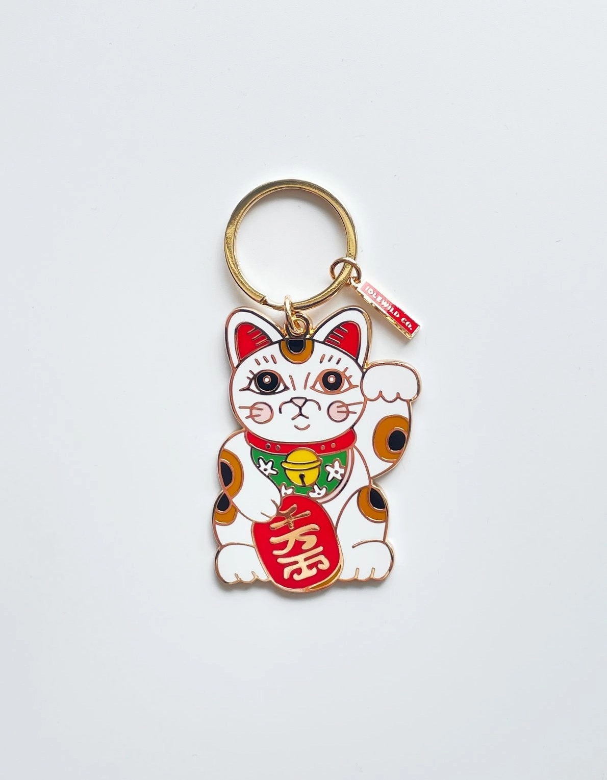Maneki Neko Cat Enamel Keychain