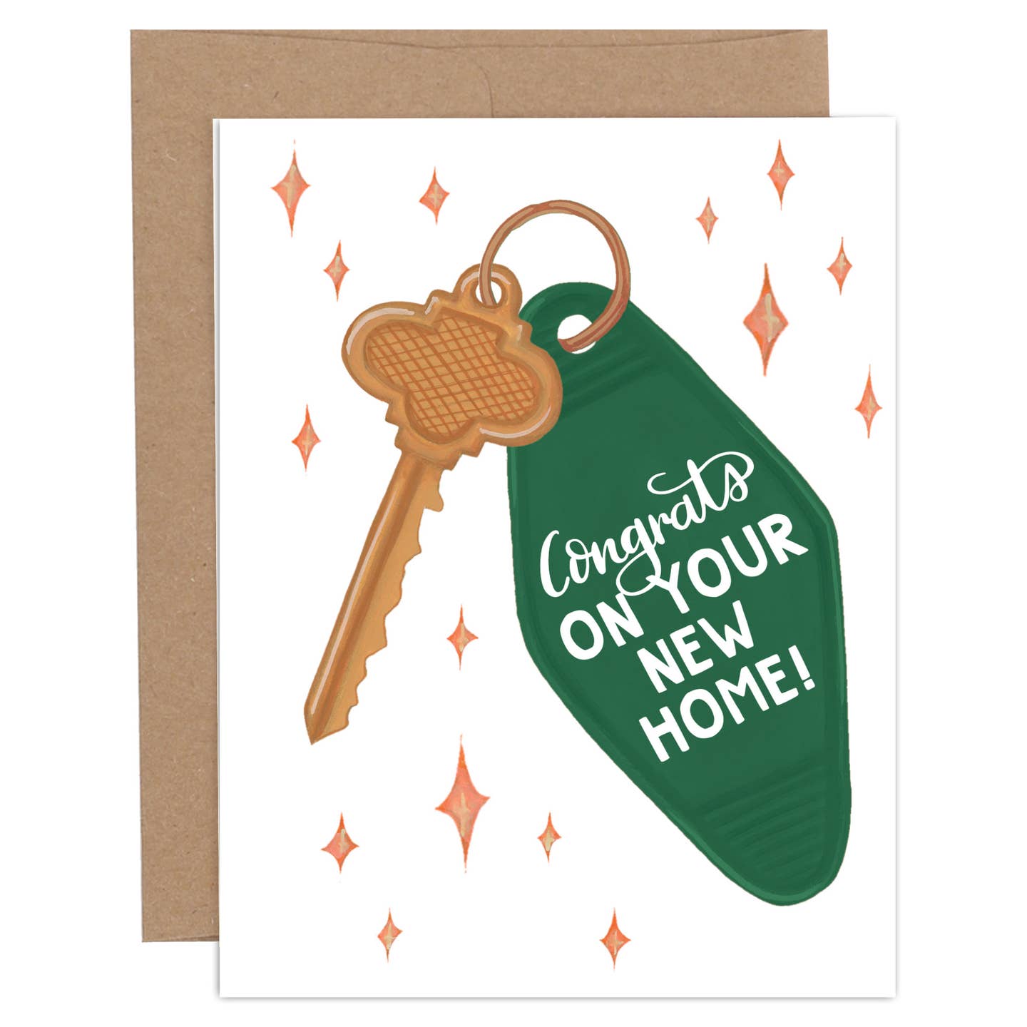 New Home Key Letterpress Card