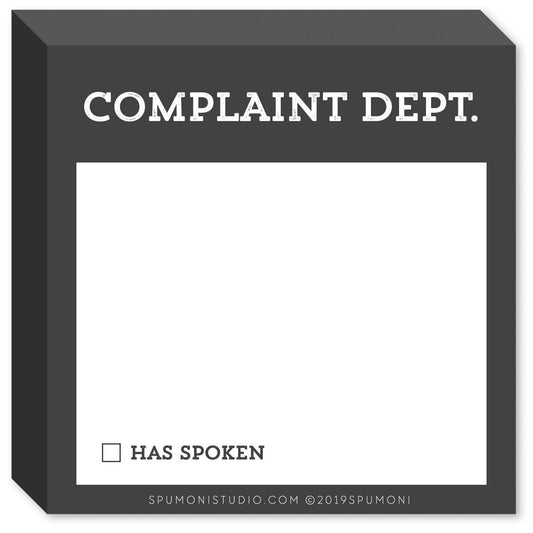 Complaint Department Sticky Notes