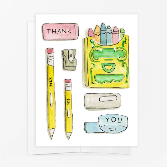 Teacher Supplies Thank You Card