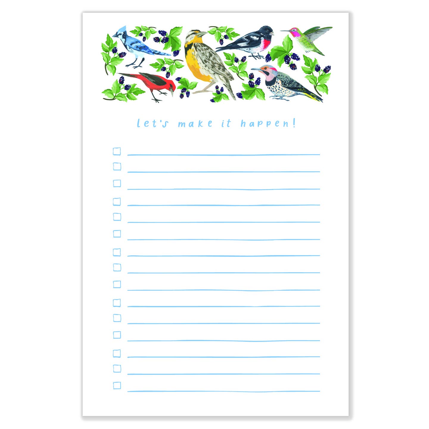 Lets Make It Happen Birds Notepad