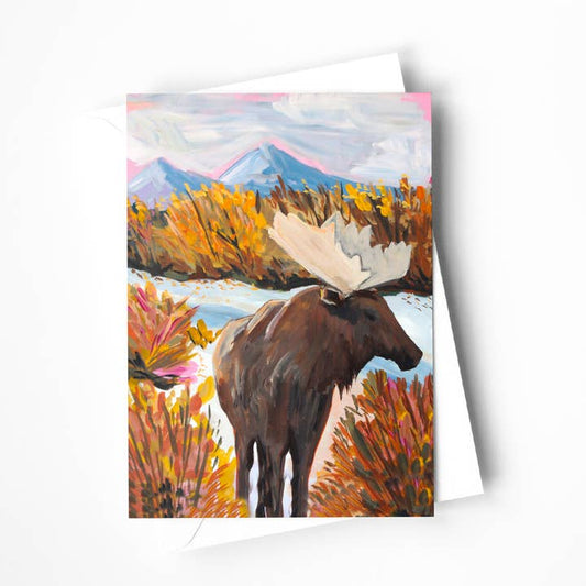 Moose at Riverbank Card